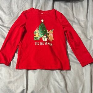 Holiday Time Red Long Sleeve Kids Tee
